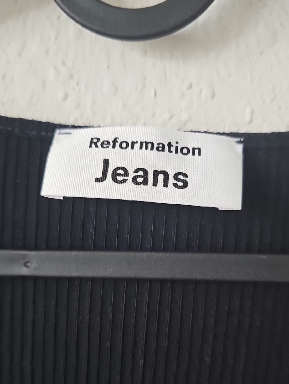 Reformation Elias Knit Black Long Sleeve Scoop Neck Mini Dress - Picture 7 of 10